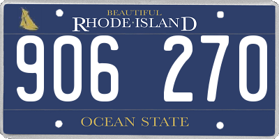 RI license plate 906270