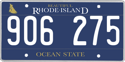 RI license plate 906275