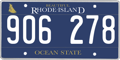 RI license plate 906278