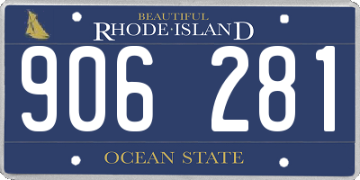 RI license plate 906281