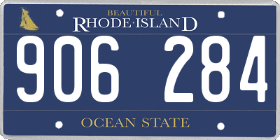 RI license plate 906284
