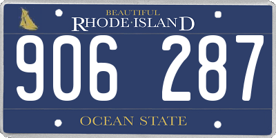 RI license plate 906287