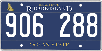 RI license plate 906288