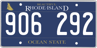 RI license plate 906292
