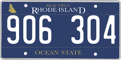 RI license plate 906304