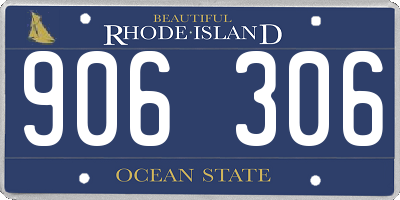 RI license plate 906306