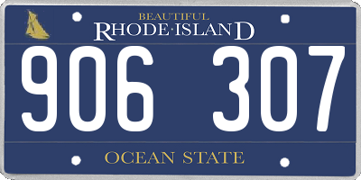 RI license plate 906307