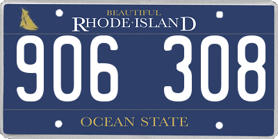 RI license plate 906308