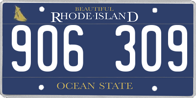RI license plate 906309