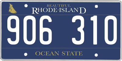 RI license plate 906310