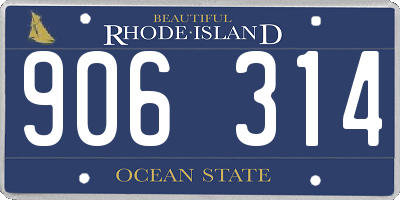 RI license plate 906314