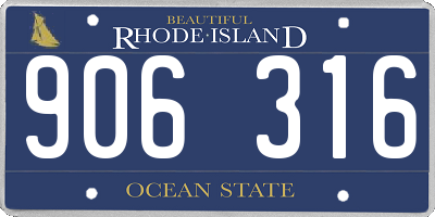 RI license plate 906316