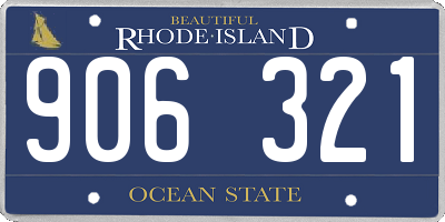 RI license plate 906321