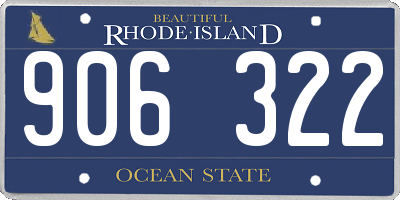 RI license plate 906322
