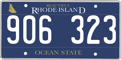 RI license plate 906323