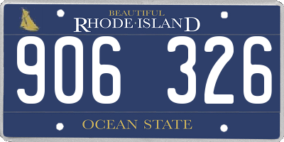 RI license plate 906326