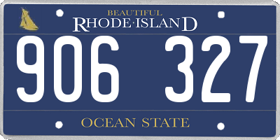 RI license plate 906327