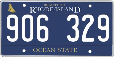 RI license plate 906329