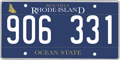 RI license plate 906331