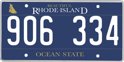 RI license plate 906334