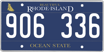 RI license plate 906336