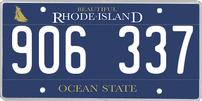 RI license plate 906337