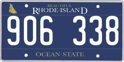RI license plate 906338