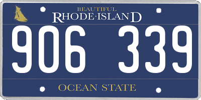 RI license plate 906339