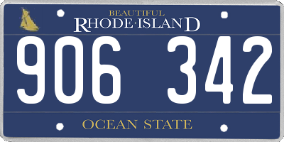 RI license plate 906342