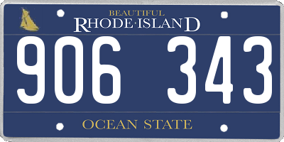 RI license plate 906343