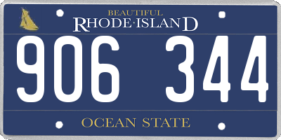 RI license plate 906344