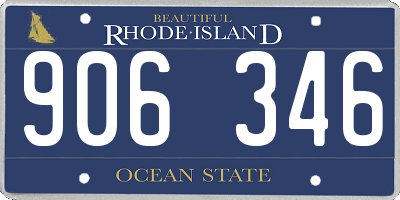 RI license plate 906346