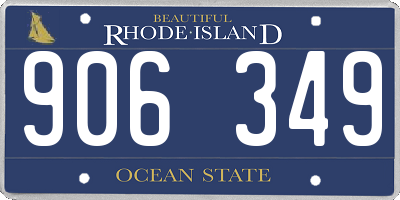 RI license plate 906349