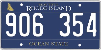 RI license plate 906354