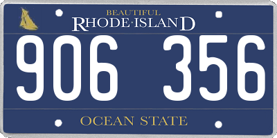 RI license plate 906356
