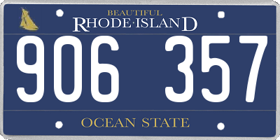 RI license plate 906357