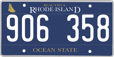 RI license plate 906358