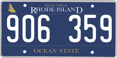 RI license plate 906359