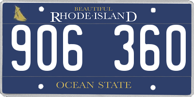 RI license plate 906360