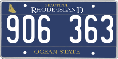 RI license plate 906363