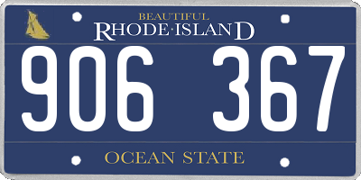 RI license plate 906367