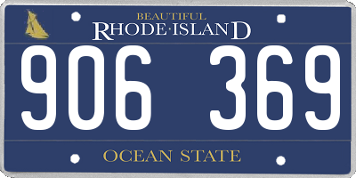 RI license plate 906369