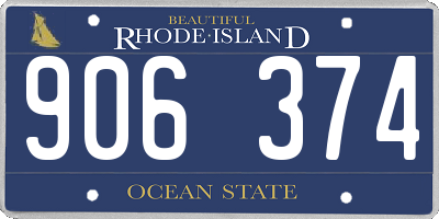 RI license plate 906374