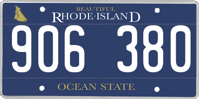 RI license plate 906380