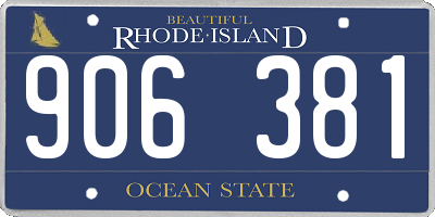 RI license plate 906381