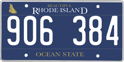 RI license plate 906384