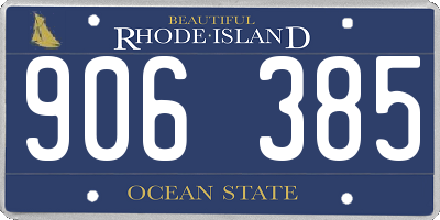 RI license plate 906385