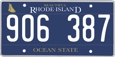 RI license plate 906387