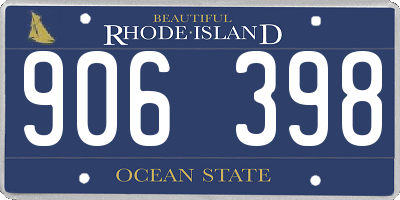 RI license plate 906398