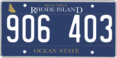 RI license plate 906403